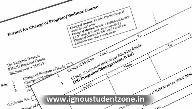 change of medium from ignou