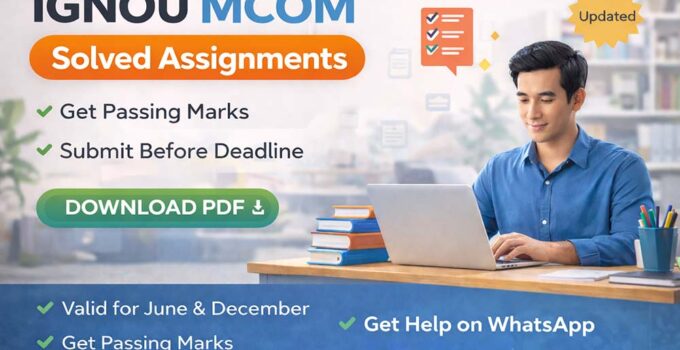 IGNOU MCOM solved assignments pdf download with updated answers and submission guidance