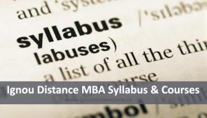 Ignou Distance MBA Syllabus & Courses