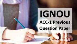 Ignou ACC 1 question paper