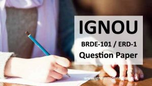 Ignou BRDE 101 Question Paper