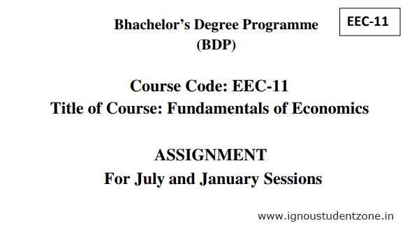 Ignou EEC 11 Assignment Download