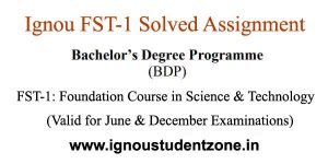 ignou fst 1 solved assignment