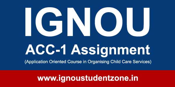 Assignment Ignou Acc 1