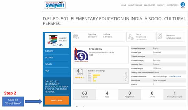 nios deled course enrollment