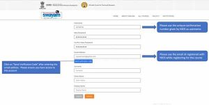 Swayam online registration form