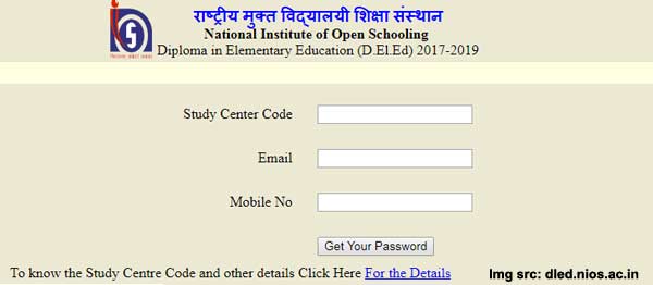 NIOS DELED registration for State nodal officer and Study cenytre coordinator