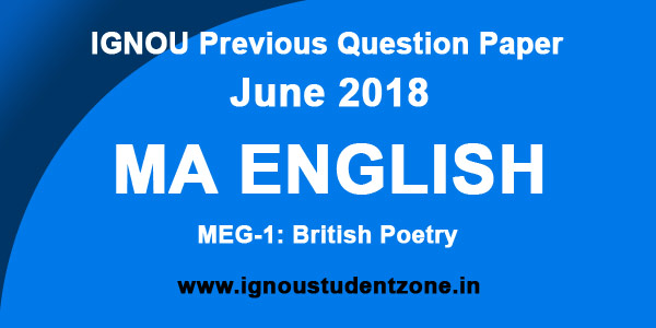 IGNOU MEG 1 Question Paper June 2018