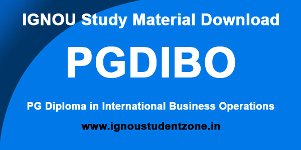 IGNOU PGDIBO Study Material