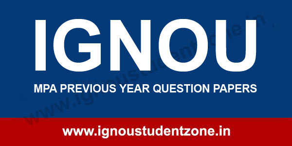 IGNOU MPA Question Paper of Dec 2018, June 2018