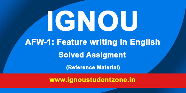 IGNOU AFW 1 Solved Assignment