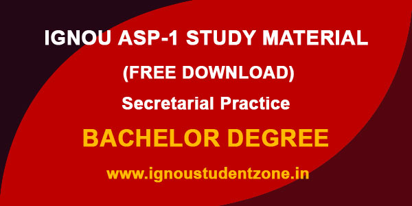 IGNOU ASP 1 Study Material & Book