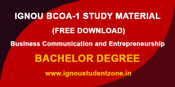 IGNOU BCOA 1 Study Material & Books Free Download