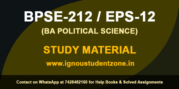 IGNOU BPSE 212 Study Material Free Download (EPS-12)