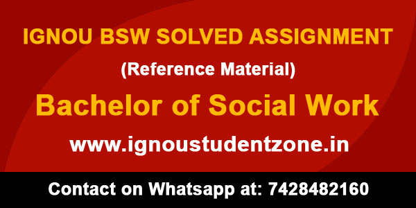 IGNOU BSW Solved Assignment