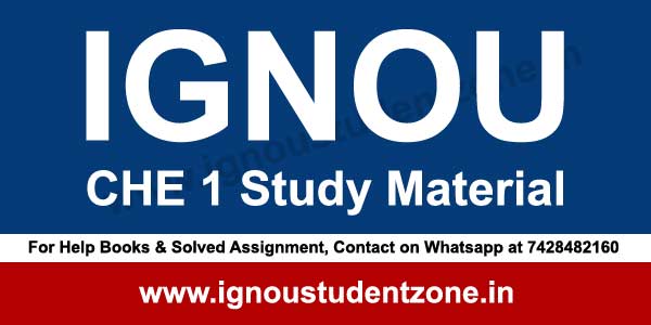 IGNOU CHE 1 Study Material