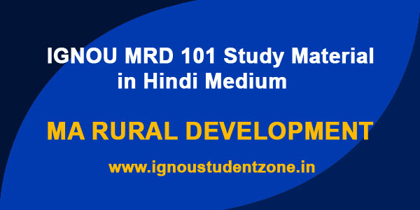MRD 101 study material / books in hindi medium (IGNOU)