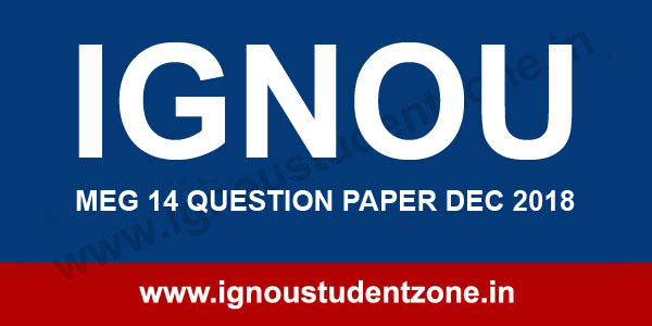 IGNOU MEG 14 Question Paper Dec 2018