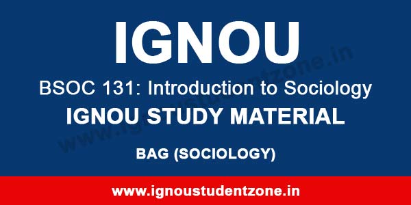 IGNOU BSOC 131 Study Material