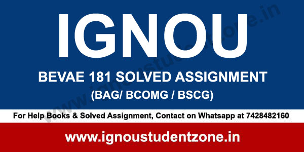 IGNOU BEVAE 181 Solved Assignment