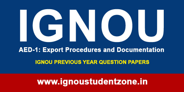 IGNOU AED 1 Question Paper
