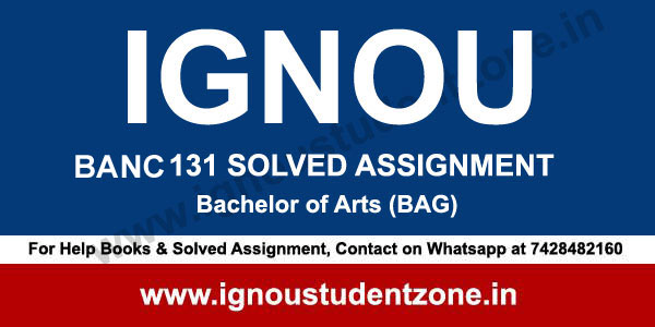 IGNOU BANC 131 Solved Assignment