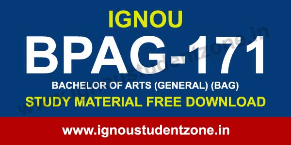 IGNOU BPAG 171 Study Material - Ignou Student Zone