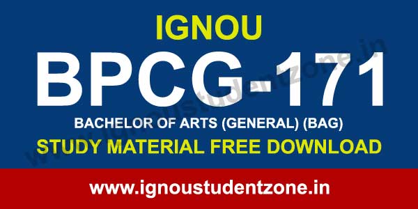IGNOU BPCG 171 Study Material - Ignou Student Zone