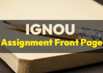 IGNOU Assignment front page format download