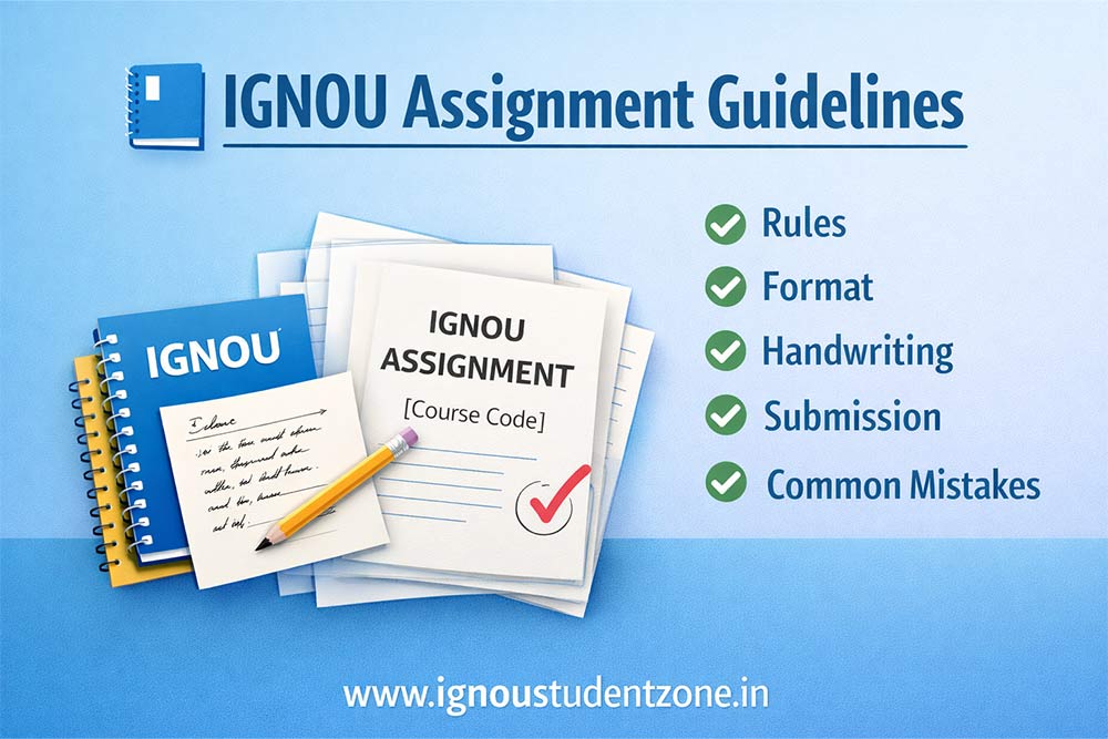 IGNOU assignment guidelines rules format handwritten instructions and submission tips