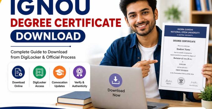 IGNOU degree certificate download process through DigiLocker and convocation guide