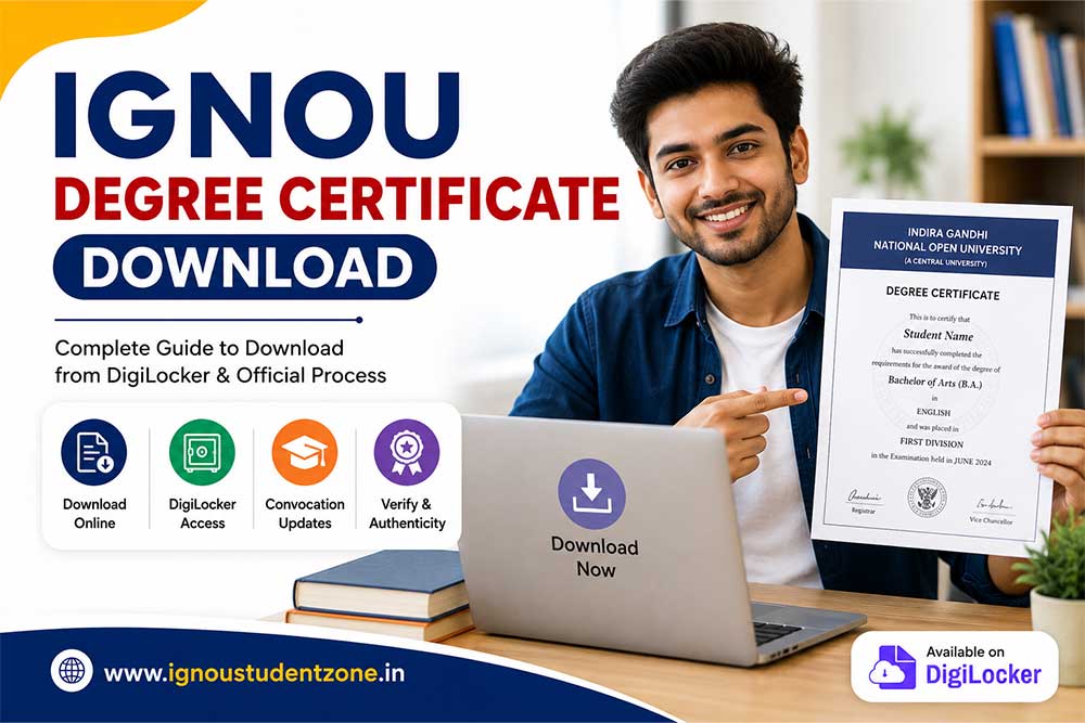 IGNOU degree certificate download process through DigiLocker and convocation guide