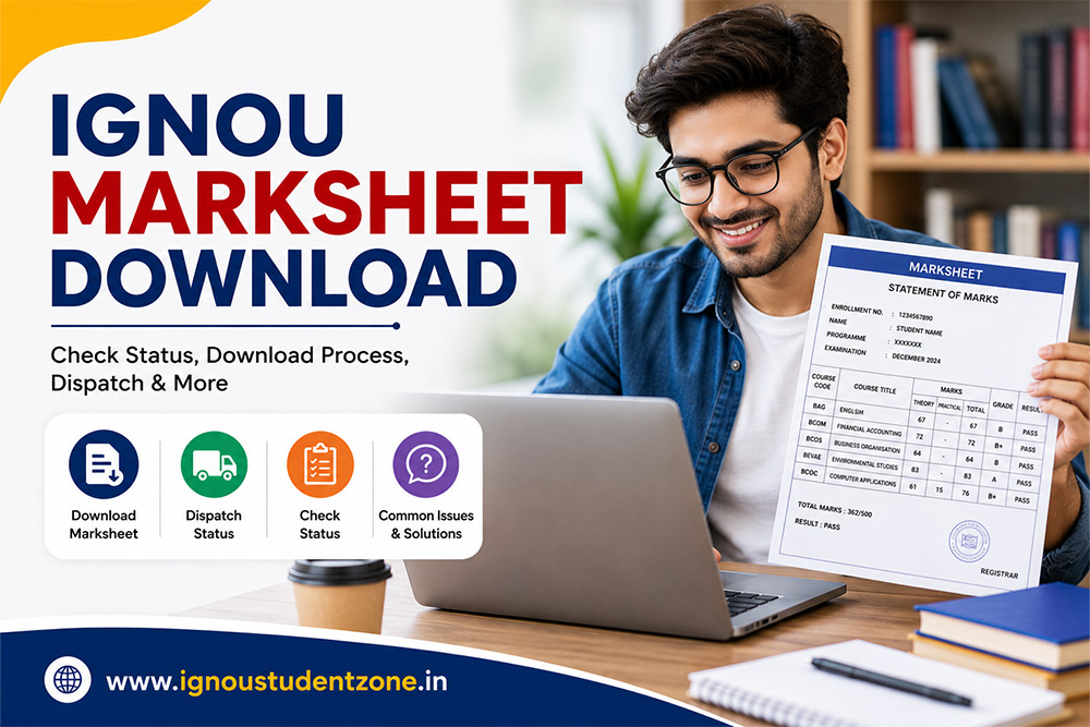 IGNOU marksheet download process and marksheet dispatch status guide for students