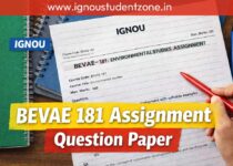 IGNOU BEVAE 181 assignment question paper PDF download for environmental studies course