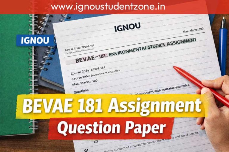 IGNOU BEVAE 181 Assignment question paper 2024-25