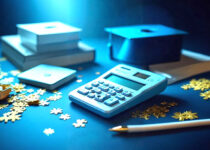 Calculator with percentage symbol and educational elements, representing the IGNOU Percentage Calculator blog post