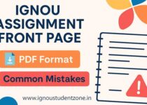 Front page of IGNOU Assignment , Format PDF , Common Mistakes to Avoid
