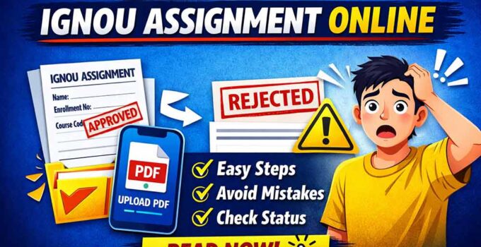 How to submit IGNOU assignment online step by step guide with PDF upload and status check