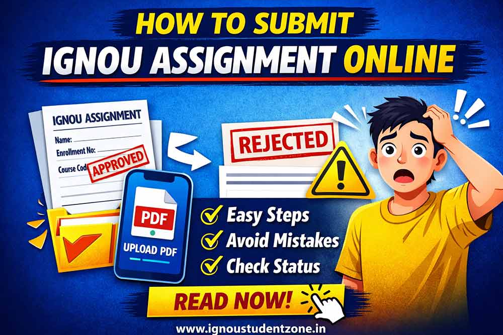 How to submit IGNOU assignment online step by step guide with PDF upload and status check