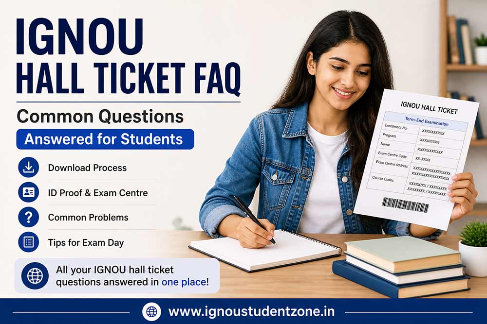 IGNOU hall ticket FAQ download admit card not showing exam guide for students