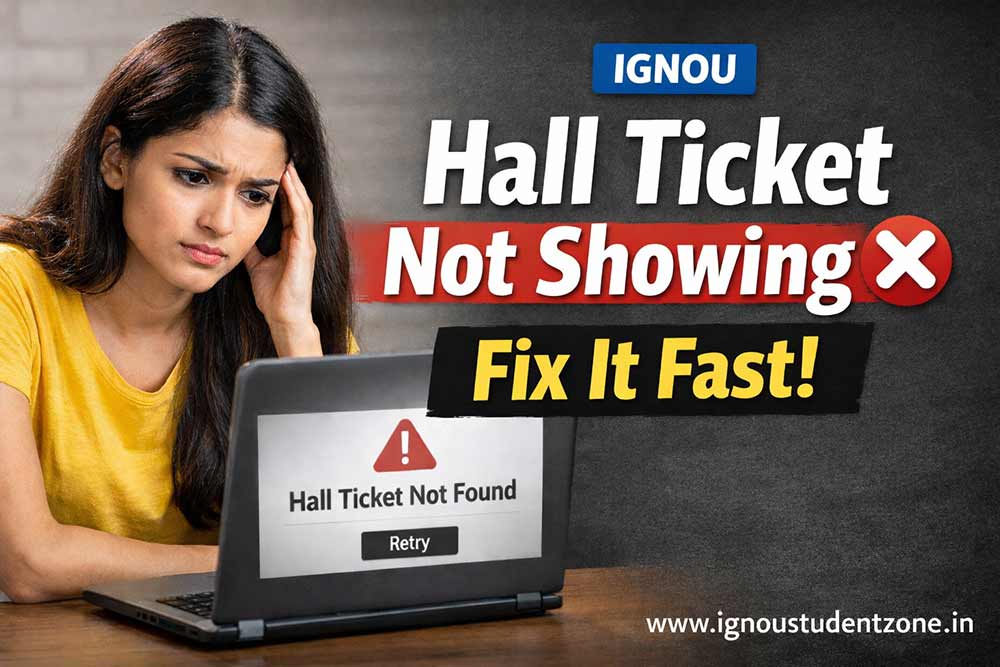 IGNOU hall ticket not showing solution guide with fix steps for students