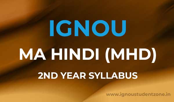 IGNOU MA Hindi 2nd Year Syllabus