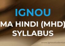 IGNOU MA Hindi Syllabus (MHD)