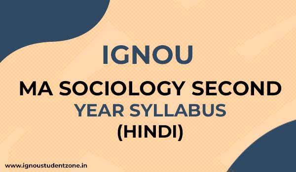 IGNOU MA Sociology 2nd Year Syllabus in Hindi