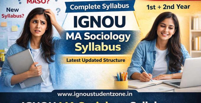 IGNOU MA Sociology syllabus complete structure with MASO updated subjects for 1st and 2nd year