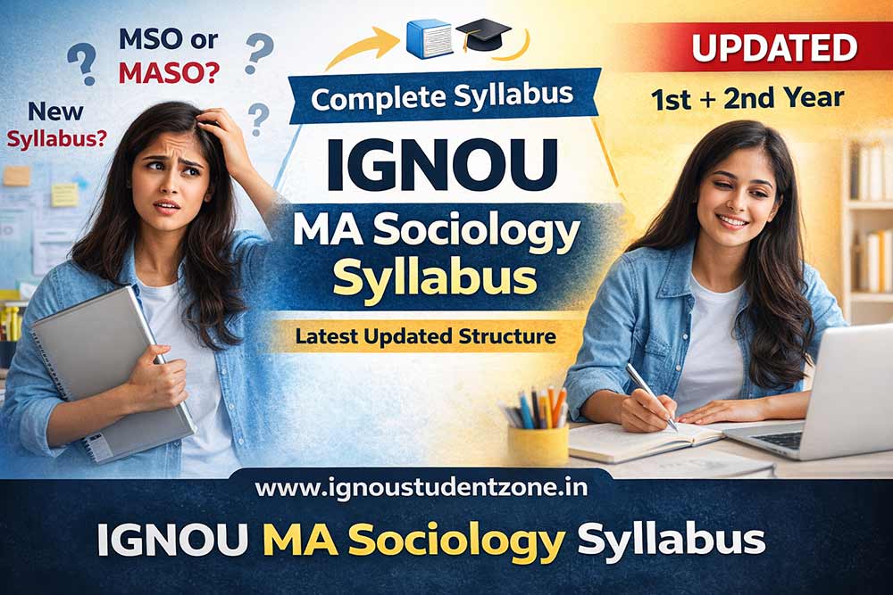 IGNOU MA Sociology syllabus complete structure with MASO updated subjects for 1st and 2nd year