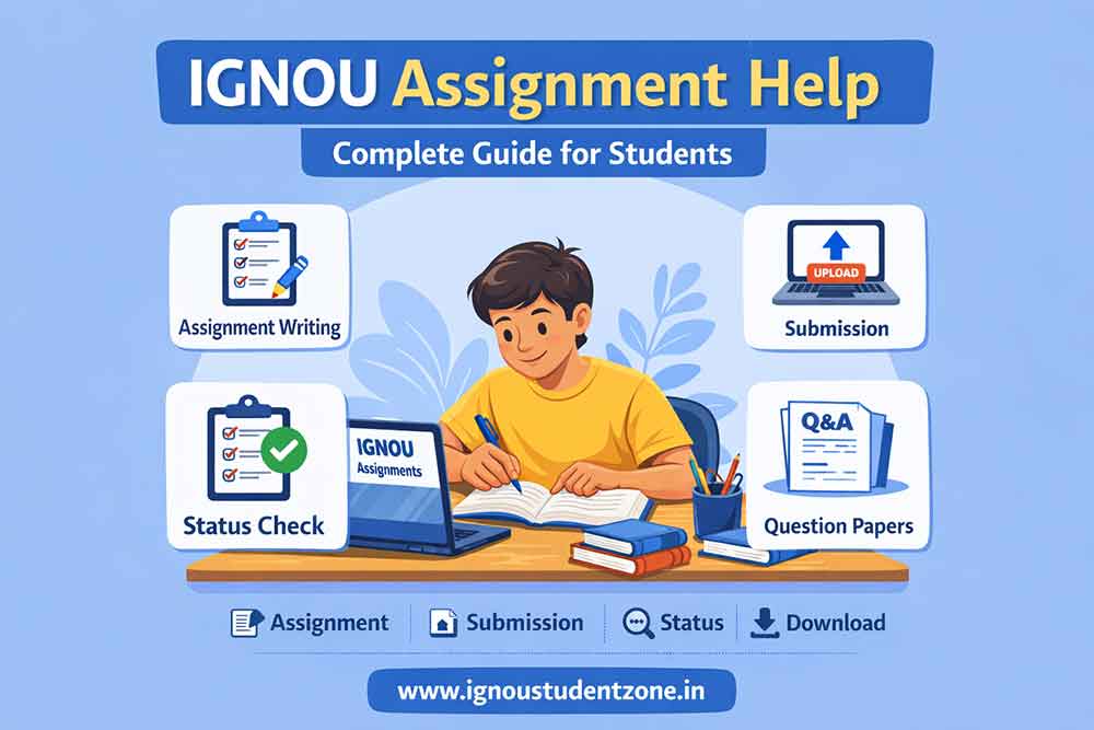 IGNOU assignment help guide for students including submission, status, and download process
