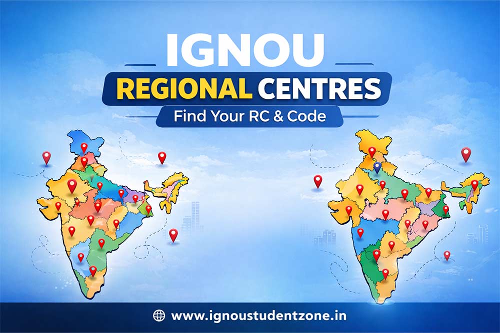 IGNOU regional centres list with RC codes and student support network
