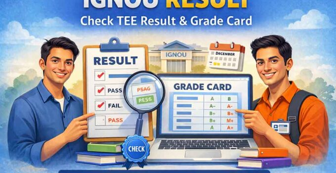 IGNOU result check online term end examination result and grade card for IGNOU students