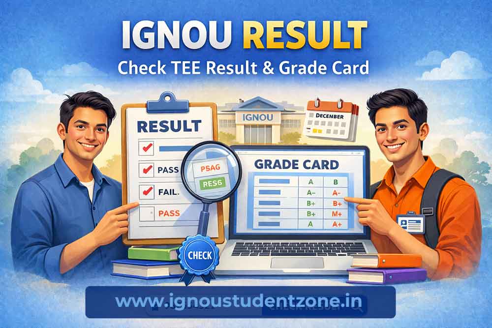 IGNOU result check online term end examination result and grade card for IGNOU students
